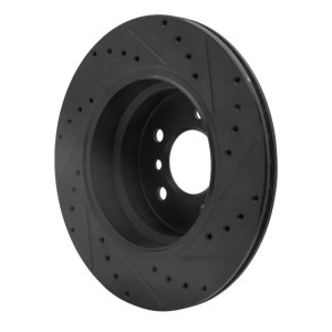 BMW X5 Brake Rotor (1) - Rear Left - R1 Concepts - Drilled & Slotted - Black - `02-`06